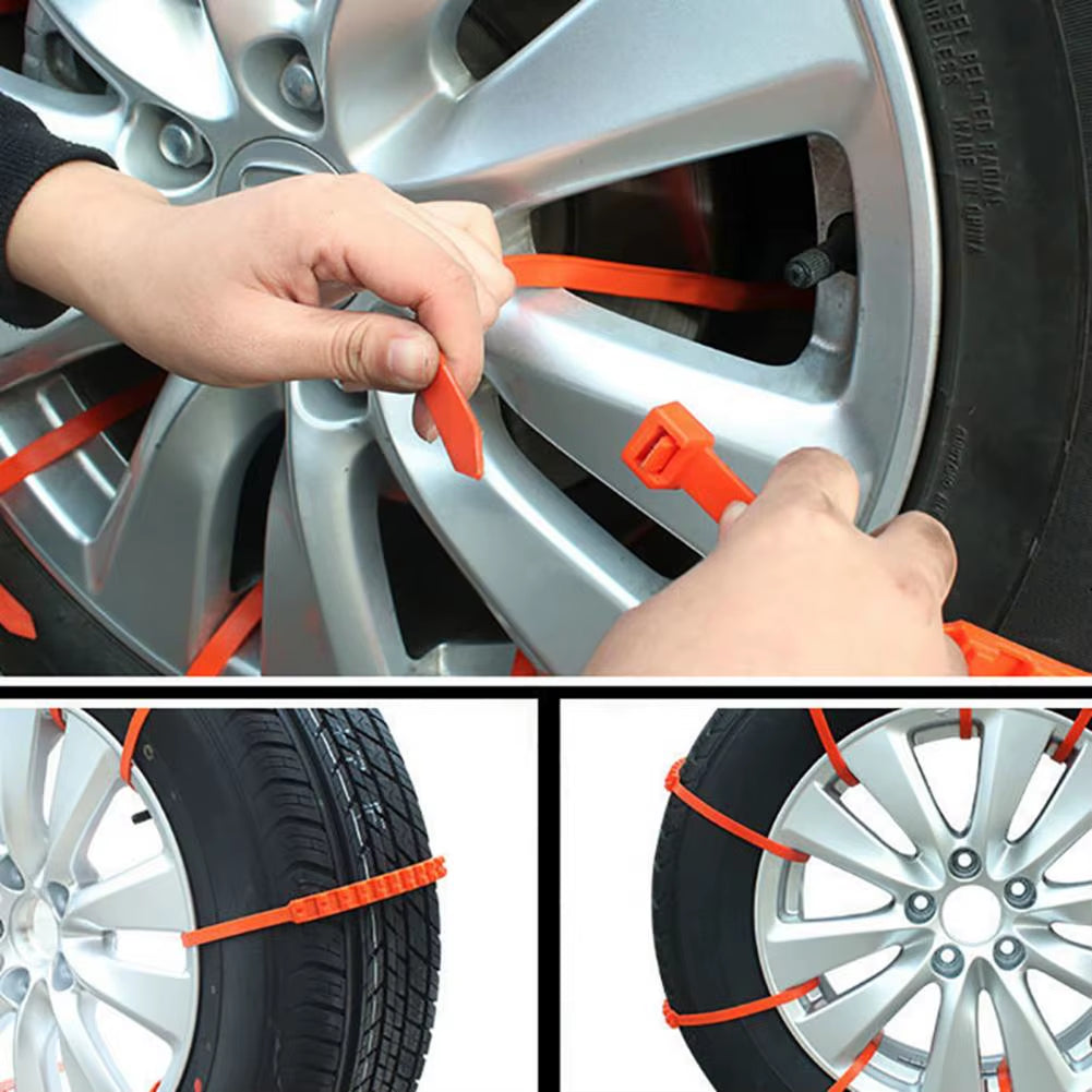 10Pcs Car Snow Chains Strong Grip Thickened Tire Chains Safe Driving Anti-Slip Chains Car Winter Tire Wheels Snow Chains for SUV