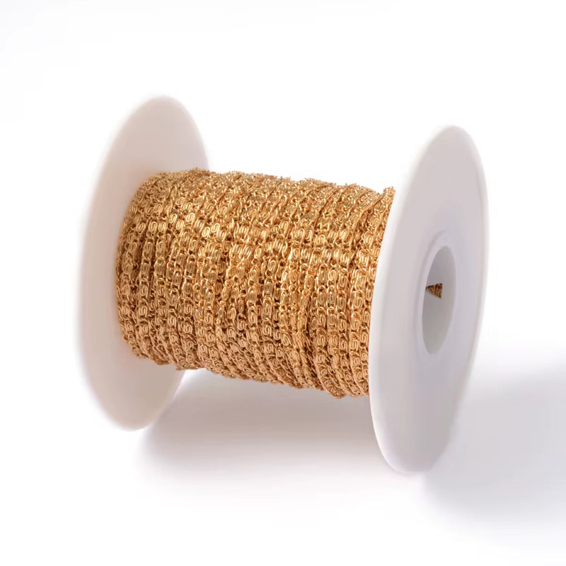 20M/Roll 304 Stainless Steel Curb Chains Unwelded Twisted Chains Jewelry Necklace Bracelet Chains Link Accessories