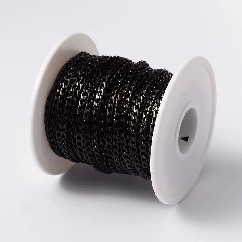 20M/Roll 304 Stainless Steel Curb Chains Unwelded Twisted Chains Jewelry Necklace Bracelet Chains Link Accessories