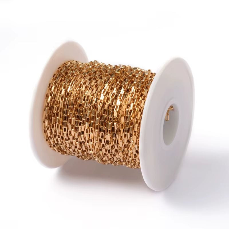 20M/Roll 304 Stainless Steel Curb Chains Unwelded Twisted Chains Jewelry Necklace Bracelet Chains Link Accessories