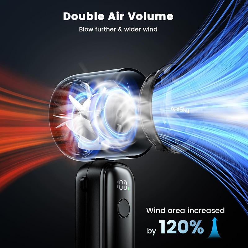 COLDSKY Portable Handheld High-Speed Fan, USB Rechargeable Handheld Fan, Household Appliances for Home Office Use