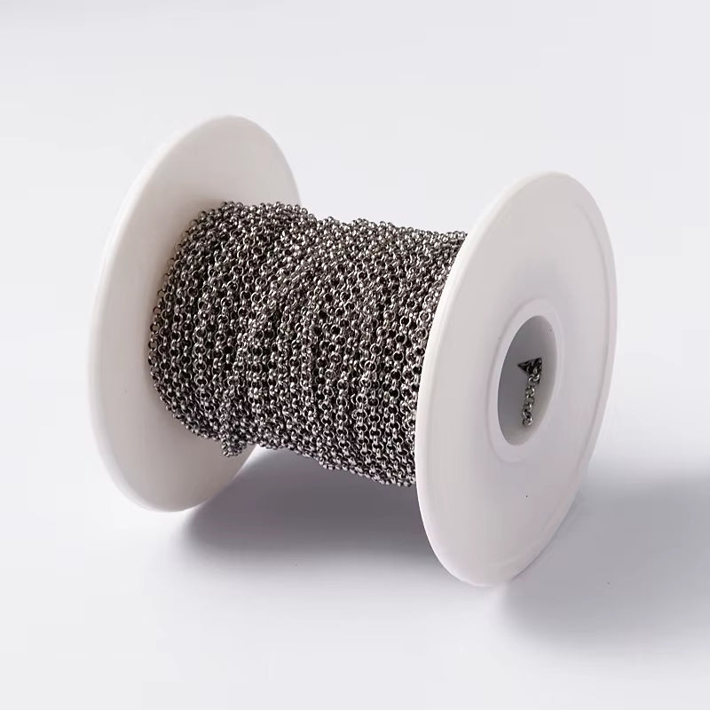 20M/Roll 304 Stainless Steel Curb Chains Unwelded Twisted Chains Jewelry Necklace Bracelet Chains Link Accessories