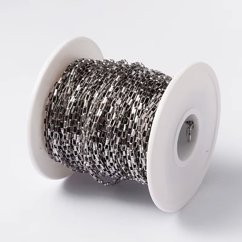 20M/Roll 304 Stainless Steel Curb Chains Unwelded Twisted Chains Jewelry Necklace Bracelet Chains Link Accessories