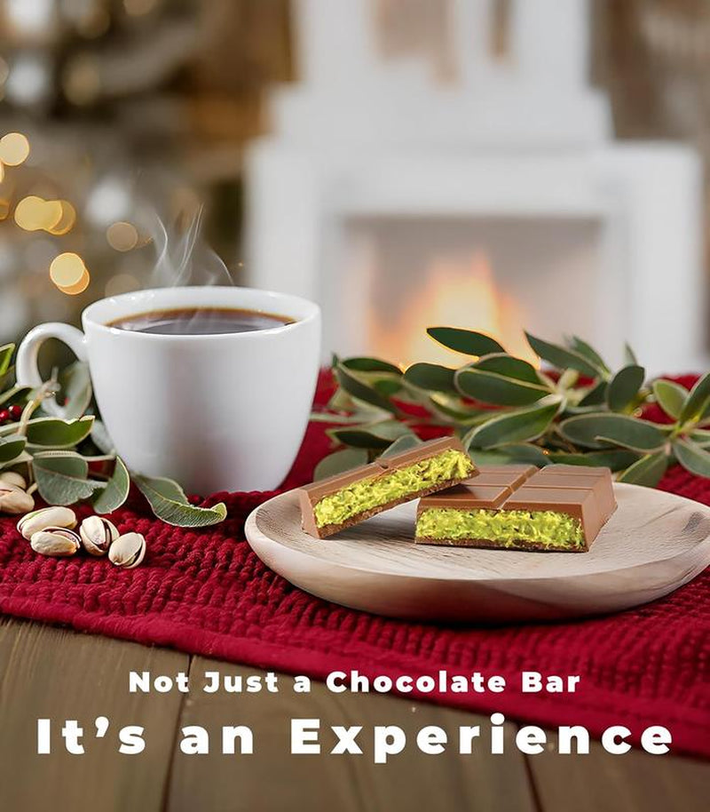 Uniqbite Dubai Chocolate Bar Pistachio I Viral Knafeh Chocolate Bar with Pistachio Cream and Kataifi, 3.17 Oz (90Gr)