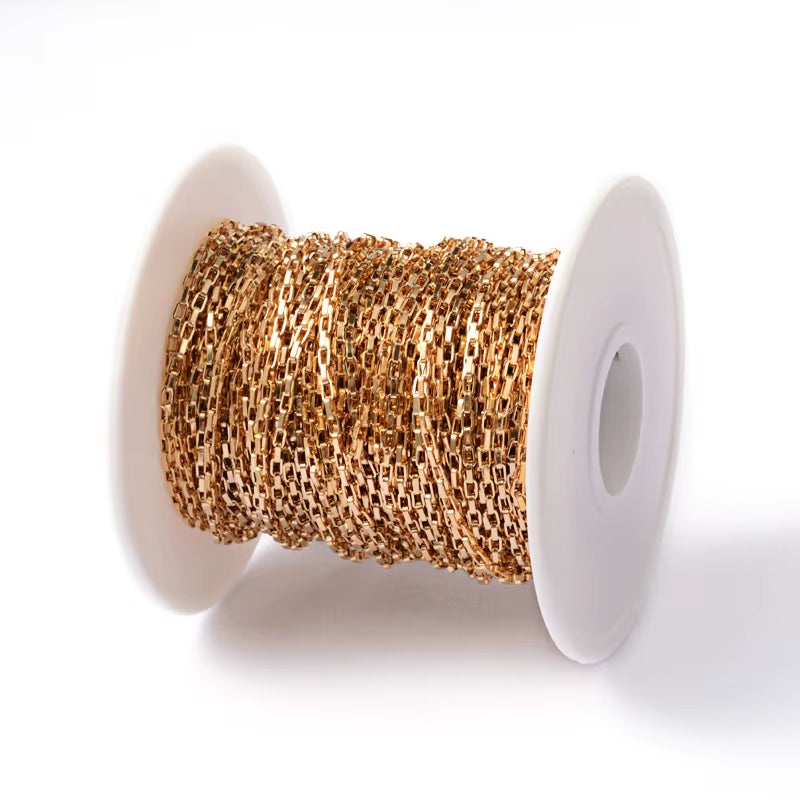 20M/Roll 304 Stainless Steel Curb Chains Unwelded Twisted Chains Jewelry Necklace Bracelet Chains Link Accessories